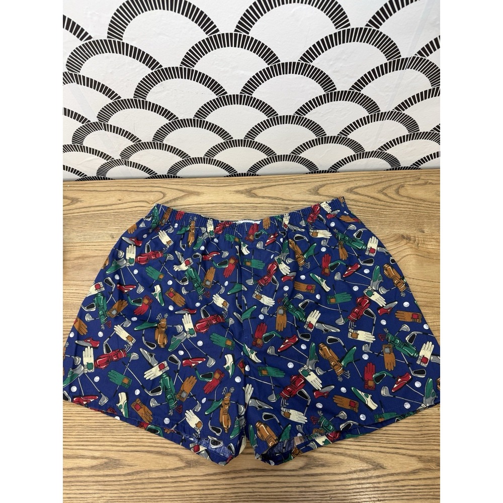 Vintage 90's Jockey Classic Men's 40 Boxer Golf  Blue Multicolor READ